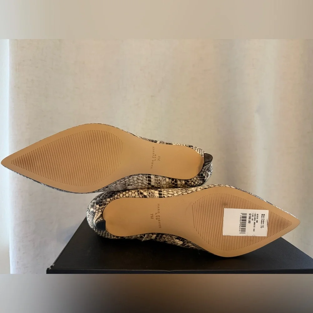 Marc Fisher Snakeskin Pointed Toe Ankle Booties - Picture 6 of 7